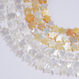 Cuentas de Pentagrama de Concha Natural Hechas a Mano de 8/10 mm, Accesorios de Joyería de Coral, Venta Directa de Fábrica de Materiales Semielaborados - Product Image 1