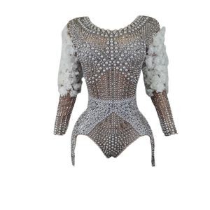 Vestidos de Baile de Salón para Mujer, Inspirados en <span class=keywords><strong>Beyoncé</strong></span>, con Perlas, Pedrería y Flores, Elásticos - Product Image 3