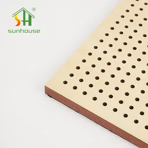 Customized Noise Reduction Perforated Wood Acoustic Panel Class A Fire Rating Sound Absorbing Panels