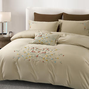 طقم غطاء لحاف من ألينهوم طراز ويسبر، 100% قطن عالي الجودة، غطاء لحاف بلون موحد مقاس كوين مع تطريز - Product Image 5