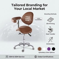 Tabouret de Selle Médical Moderne à Hauteur et Dossier Réglables, Rotatif et Mobile pour Hôpital