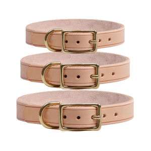 Nueva moda E único sólido simple en blanco de lujo italiano duradera de cuero Real collares de perro para mascotas - Product Image 1