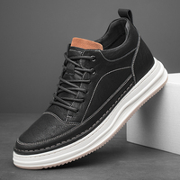 Chaussures de porte d'ascenseur en gros de haute qualité 8cm pour hommes baskets en cuir décontractées hauteur augmentant la marque pas cher Offre Spéciale
