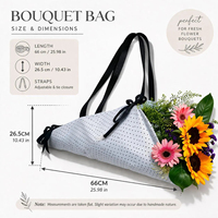 Tas Kanvas Berpola Berlian dengan Logo Kustom, Dapat Digunakan Kembali, untuk Membawa Buket Bunga, Kemasan Bunga untuk Florist, Panen Kebun, Pernikahan, dan Pengemasan Bunga Lainnya