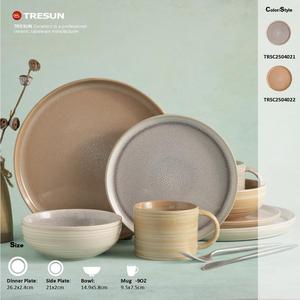 Service de table bleu nordique en céramique Assiette à vaisselle mouchetée Fournitures de restaurant d'hôtel Ensemble de vaisselle irrégulière en porcelaine Assiette - Product Image 6