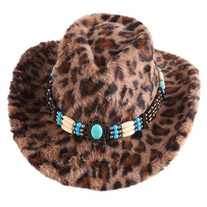 Sombrero Vaquero con Estampado de Leopardo ZhenXi, Talla M56-58cm, Estilo Bohemio, Fedora para Mujeres y Hombres, Accesorio de Moda Occidental - Product Image 5