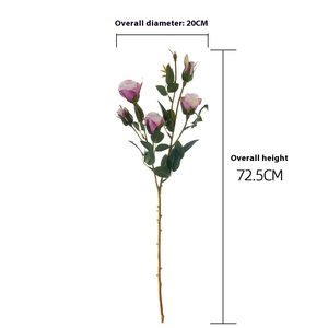 5-Head Retro Roasted Edge Rose Artificial <b>Silk</b> <b>Flower</b> Fire Roasted Rose Artificial <b>Flower</b> Table Decoration for Home Easter - Product Image 1
