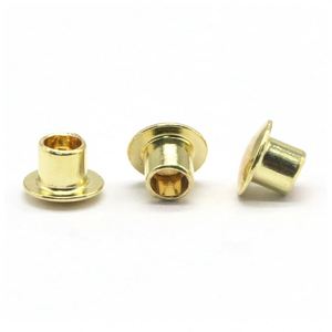 Rivet semi-tubulaire en laiton et cuivre, tête ronde 6,5x4x3,5 mm, norme ISO, finition polie pour assemblage électronique de circuits imprimés - Product Image 4