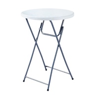 Table ronde pliante en plastique pour cocktails et banquets, 80 cm