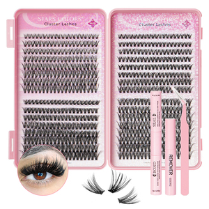 STARSCOLORS DIY Cluster Lashes Trays Pre Cut Segment Private Label Promade Fans Press on Eyelashes Books Lash Extension Kit - Product Image 1