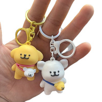Nouveau Porte-clés Pendentif PVC Personnalisable Anti-stress Motif Chiot Dessin Animé pour Couples, Bestseller Internet, Idéal Diwali