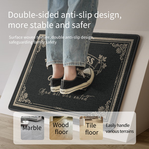 Alfombra de Entrada Rectangular Sally Hemp con Suela de Goma, Diseño Tradicional para Interiores, de Fibra de Poliéster, con la Frase 'Blessings Of Home' - Product Image 4