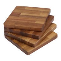 Ensemble de sous-verres en bois d'acacia, sous-verres carrés en bois massif, résistants à la chaleur, protection de table, sous-verres pour tasses à café et à thé
