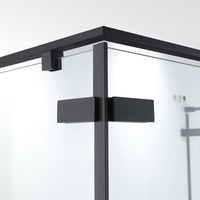 Salle de bain moderne en forme de diamant Cabine de douche d'hôtel Coin de bain Cadre noir Douche en verre