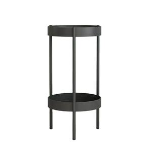 卸売り2層黒錬鉄製ディスプレイ金属プラントポットフラワースタンド屋内コーナー花瓶ガーデンスチールデザインラック家庭用 - Product Image 1