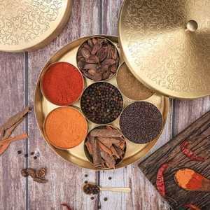 Boîte à épices en laiton, écologique, étanche et durable, pour assaisonnements, Inde - Product Image 1