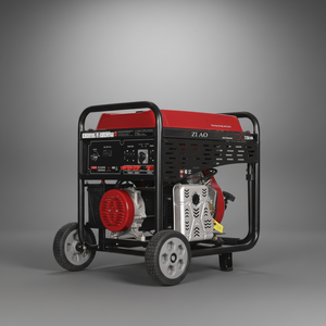 Generador Diésel de <span class=keywords><strong>6kW</strong></span>, Trifásico, 230V, Refrigerado por Aire, de Bastidor Abierto, con Protección de Bajo Nivel de Aceite y Ruedas - Product Image 2