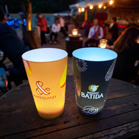 Tasses imprimées sur mesure Logo de la tasse à LED de Noël Lumière de tasse à LED en plastique personnalisée