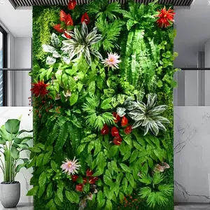 2023 new design jungle wind green plant wall vertical wall hanging artificial green plant grass wall home office decoration