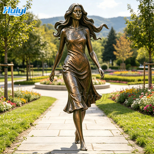 Statue de femme moderne grandeur nature en bronze – Sculpture féminine extérieure coulée sur mesure, couleur personnalisée, sculpture très détaillée pour jardin - Product Image 1