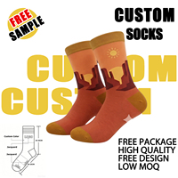 Chaussettes habillées douces de haute qualité avec logo personnalisé sur toute la surface, motif tricoté tendance, chaussettes amusantes