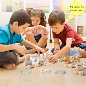 Bằng Gỗ Phim Hoạt Hình Train Xây Dựng Khối Món Quà Sinh Nhật Số Đầu Trò Chơi Giáo Dục Montessori Đồ Chơi Cho Trẻ Em Chàng Trai Cô Gái - Product Image 2