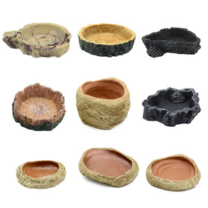 Kunstharz-Reptiliennapf, Wasserschale für Reptilien, Futterschalen, Künstlicher Baumstamm-Reptilien-Terrarium-Dekor-Napf für Leopardgeckos - Product Image 1