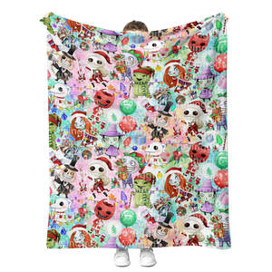 High Quality Customized <strong>Jack</strong> Skellington Nightmare Before Christmas Halloween Blanket Winter Soft Warm Plush Throws Blankets - Product Image 5