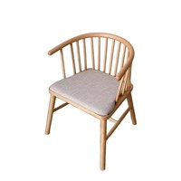Chaise de salle à manger nordique en bois massif avec revêtement en tissu - Multifonctionnelle pour la maison et l'hôtel