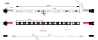 Bande lumineuse LED flexible SMD RGBW personnalisable, étanche IP68, 60 LED/m, UCS2904, DC24V, pour éclairages de scène et lumières de Noël