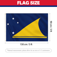 Drapeau du Pacifique personnalisé Tokelau 3x5 pieds en polyester, imprimé en sérigraphie, séchage rapide, écologique, style volant/suspendu