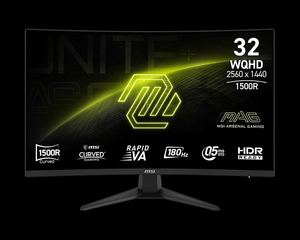 Moniteur de jeu incurvé <span class=keywords><strong>MSI</strong></span> MAG321CQF E18 <span class=keywords><strong>32</strong></span> pouces 2K, prise en charge HDR, temps de réponse 0,5 ms GtG, fréquence de rafraîchissement 180 Hz, courbure 1500R - Product Image 6