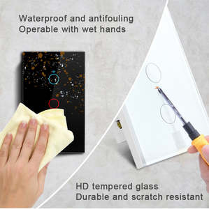 WIFI BLU Tuyaスマートタッチライトスイッチ壁スイッチAU/US 1-4ギャング防水IP53音声制御Alexaホームスマートホームシステム - Product Image 4