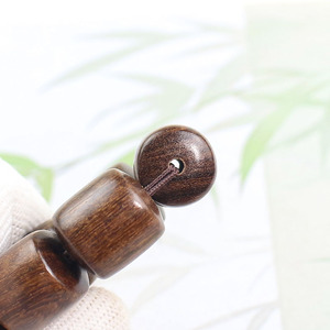 Golden Sandalwood <b>Bracelet</b> Barrel <b>Beads</b> 14x15mm Single Loop Wooden Jewelry <b>Men</b> Women Chinese Style - Product Image 3