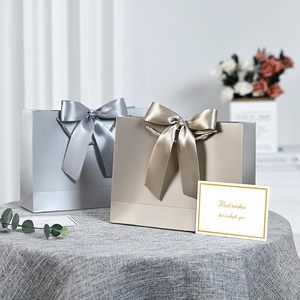 Custom logo Gift <strong>Bag</strong> with Ribbon and Handle - Portable <strong>Paper</strong> Birthday Gift for Weddings <strong>Parties</strong> Mothers' Day <strong>Paper</strong> Shopping <strong>Bag</strong> - Product Image 4