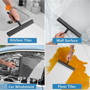 Aleo Spazzola Tergivetro in Silicone Ecologico e Resistente Nera/Grigio-Bianca con Gancio per Pulizia Finestre, Vetri, Specchi, Auto e Pavimenti - Product Image 5