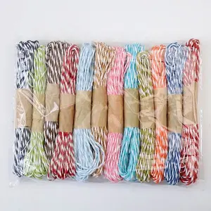 120 Meters Craft Raffia Cord Stripes Paper String Rope For DIY Gift Wrapping