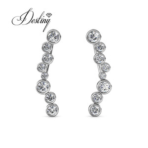 Pendientes de Plata de Ley 925 Daisini adornados con cristales de <span class=keywords><strong>Swarovski</strong></span>, joyería, accesorio de nuevo diseño para mujer - Product Image 1
