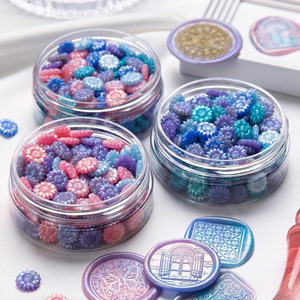 Perles de cire à cacheter multicolores 150 pièces, forme tournesol irisée effet aurore, pour emballage cadeau et sceau - Product Image 2