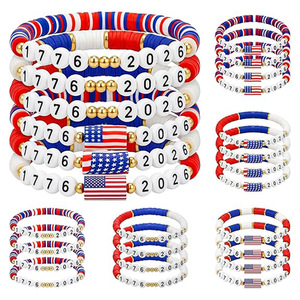 Nouveau Bracelet du 250e Anniversaire de l'Indépendance des États-Unis 2026, Bracelet Empilable Perlé Rouge Blanc Bleu Drapeau Américain, Cadeau Bijou Patriotique - Product Image 1