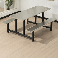 Table et chaises de restaurant intégrées - Mobilier commercial moderne en acier inoxydable durable pour café et hôtel