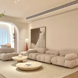 Модульные секционные диваны, белый комплект диванов, секционный диван, диван для гостиной, мебель для спальни из бархатной ткани, деревянная скамейка