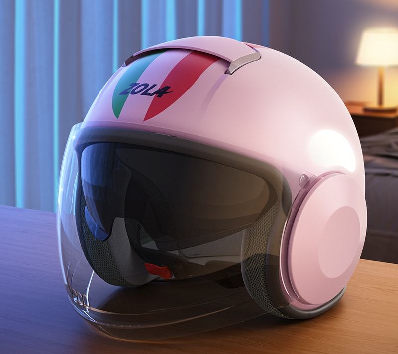 ลายทางสีชมพู-เขียวและแดง