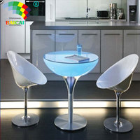 Offre Spéciale : Ensemble lumineux LED pour comptoir de restaurant et fast-food, table haute de bar moderne en rotomoulage