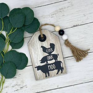 Décor à la maison mur en bois ferme Animal pile signe rustique tenture murale signe tenture murale Plaque en bois étiquette signes - Product Image 3