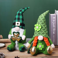 Ensemble de poupées gnomes en peluche Saint Patrick, deux styles, 30 cm, chapeau à carreaux, décoration trèfle, OEM ODM, vente en gros personnalisée en vrac