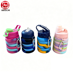 Bouteille d'eau portable en silicone pliable et extensible RTS 500 ml pour les sports de plein air et le camping, utilisable avec de l'eau bouillante - Product Image 6