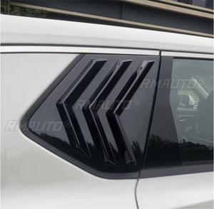 Quarter Rear <b>Window</b> Louver Scoop Vent <b>Cover</b> Trim for Nissan Rogue 2021-2023 Black Glossy Carbon Fiber Look - Product Image 3