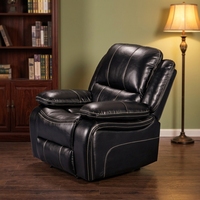 Ensemble de fauteuils inclinables Frank Exclusive en cuir respirant noir, pour un salon confortable
