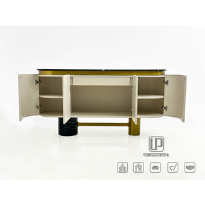 Top Selling Tv Oval <b>Cabinet</b> Top Design <b>White</b> Wood Frame Stainless Steel Leg <b>Storage</b> <b>Cabinets</b> Tv <b>Cabinet</b> Marble Desi - Product Image 2